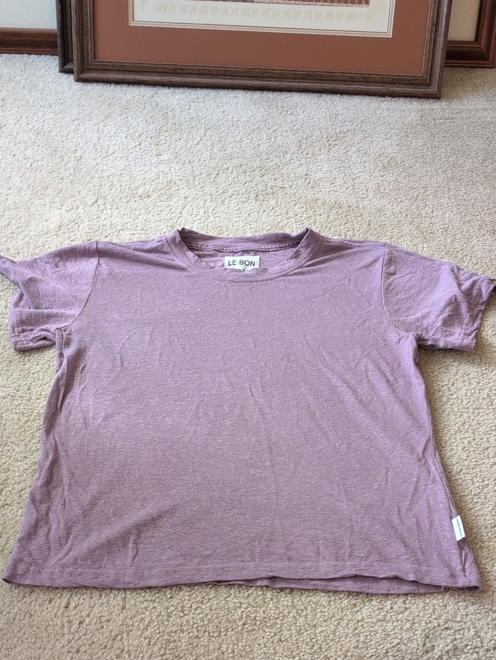 Le Bon Shoppe Bo Linen Blend Tee in Lavender